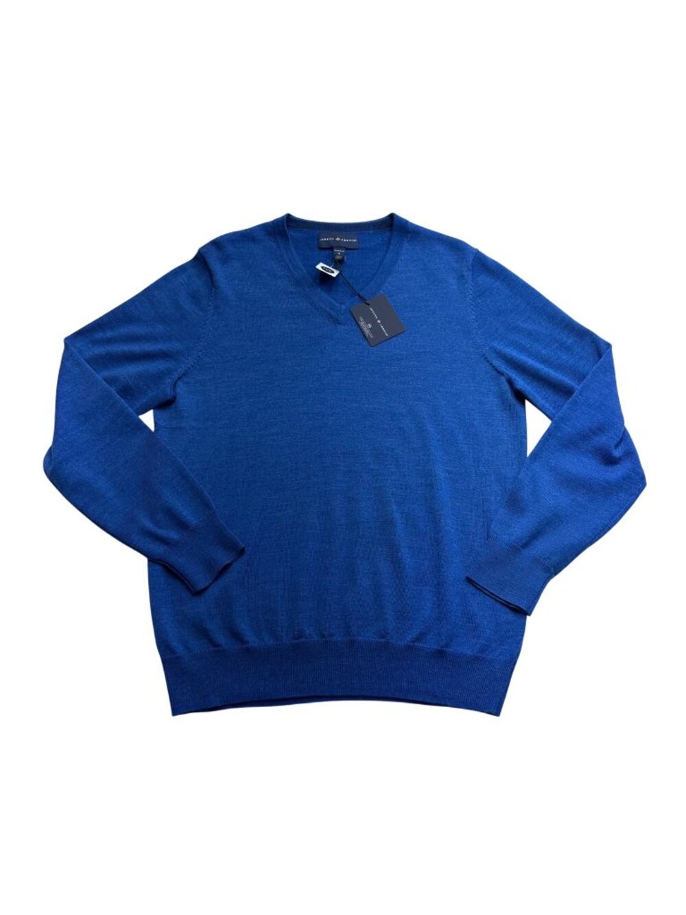Joseph Abboud Merino Wool Blend V-Neck Sweater NWT Size M Blue Office Business